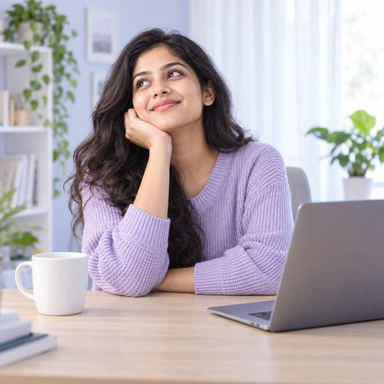 Learner planning her next career step with a laptop